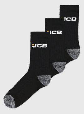 JCB Black Ankle Socks 3 Pack - 6-11