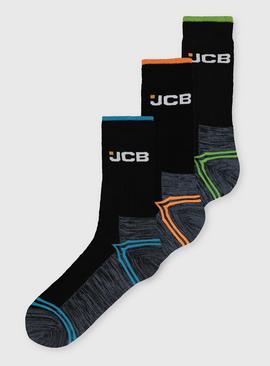 JCB High Vis Neon Trim Socks 3 Pack - 6-11