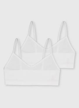 White Ribbed Crop Tops 2 Pack 