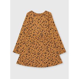 Brown Leopard Jersey Dress