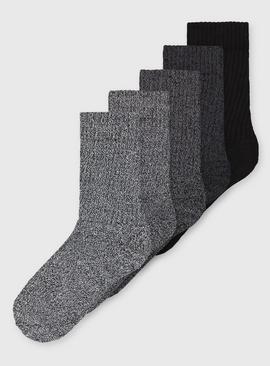Mono Cushioned Comfort Sole Socks 5 Pack 