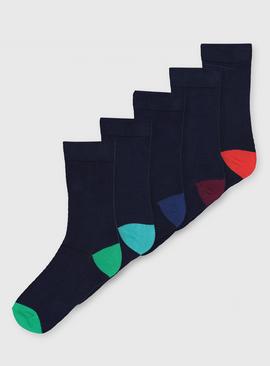 Navy Colour Pop Socks 5 Pack 
