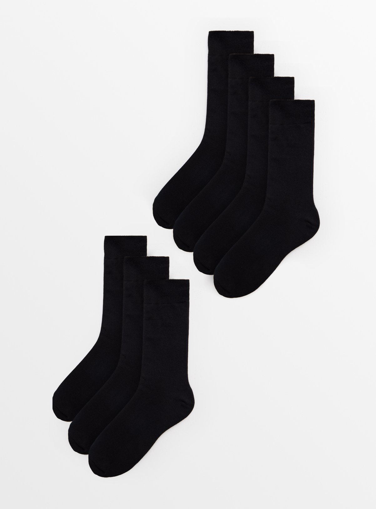 Plain Black Ankle Socks 7 Pack