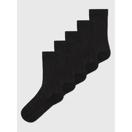 Black Cushioned Comfort Sole Socks 5 Pack 