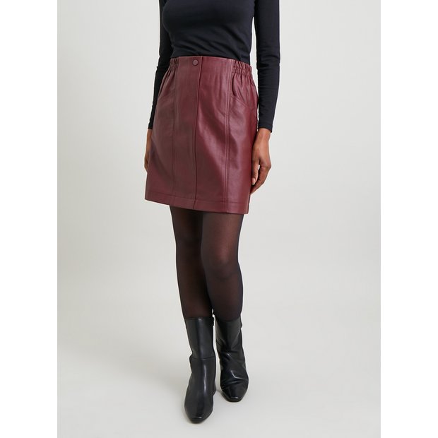 Faux leather outlet skirt maroon