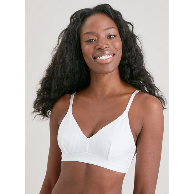 frugue Women's Cotton Comfort Non Wired Bra White UK 34 DD : :  Fashion