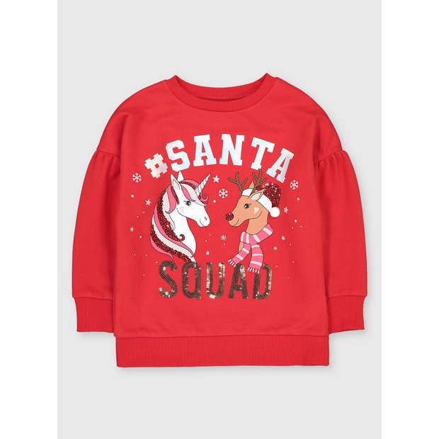 Buy Christmas Red Santa Squad Sweatshirt 4 years Jumpers and