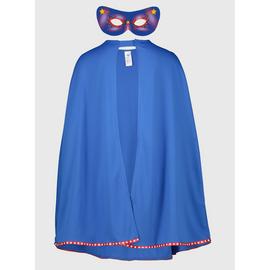 Blue Superhero Cape & Mask One Size