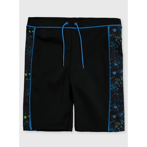 Buy Black Paint Splash Longline Swim Shorts 3 years Swimwear Argos