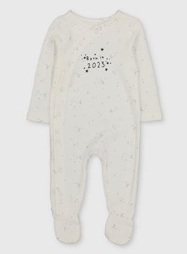 Cream Born In 2023 Sleepsuit Tiny Baby