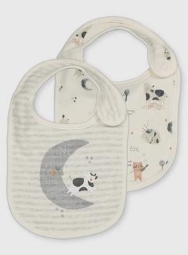 Cow & Moon Bibs 2 Pack - One Size