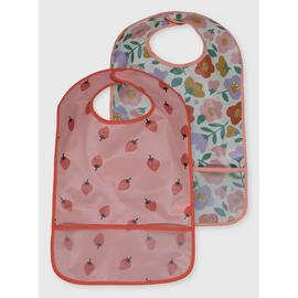 Floral & Strawberry Bibs 2 Pack One Size