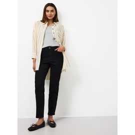 Black Denim Straight Leg Jeans