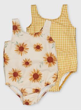 Sunflower & Yellow Gingham Swimsuits 2 Pack
