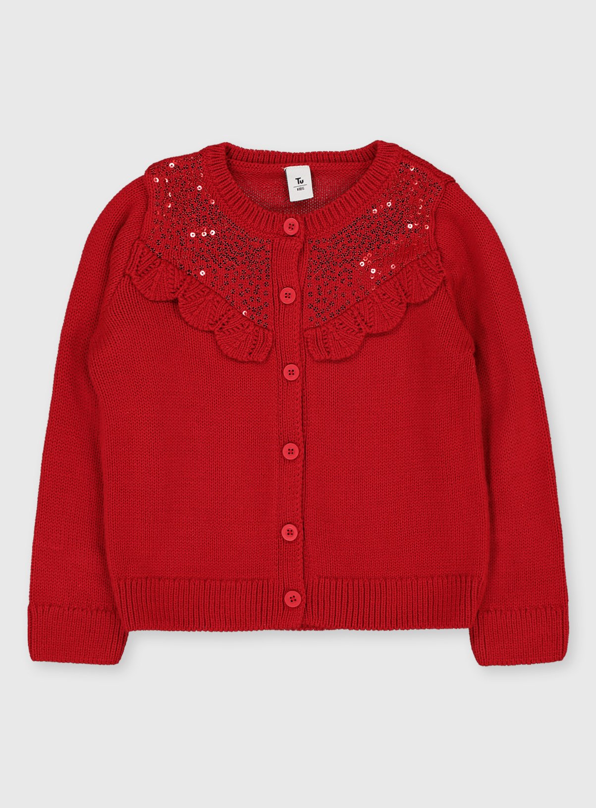 red sparkle cardigan