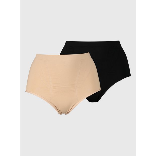 Buy Secret Shaping Black & Nude Sculpting Knickers 2 Pk L