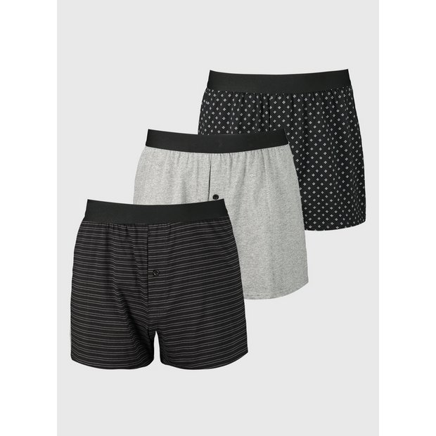 Buy Black & Grey Boxers 3 Pack S, Multipacks