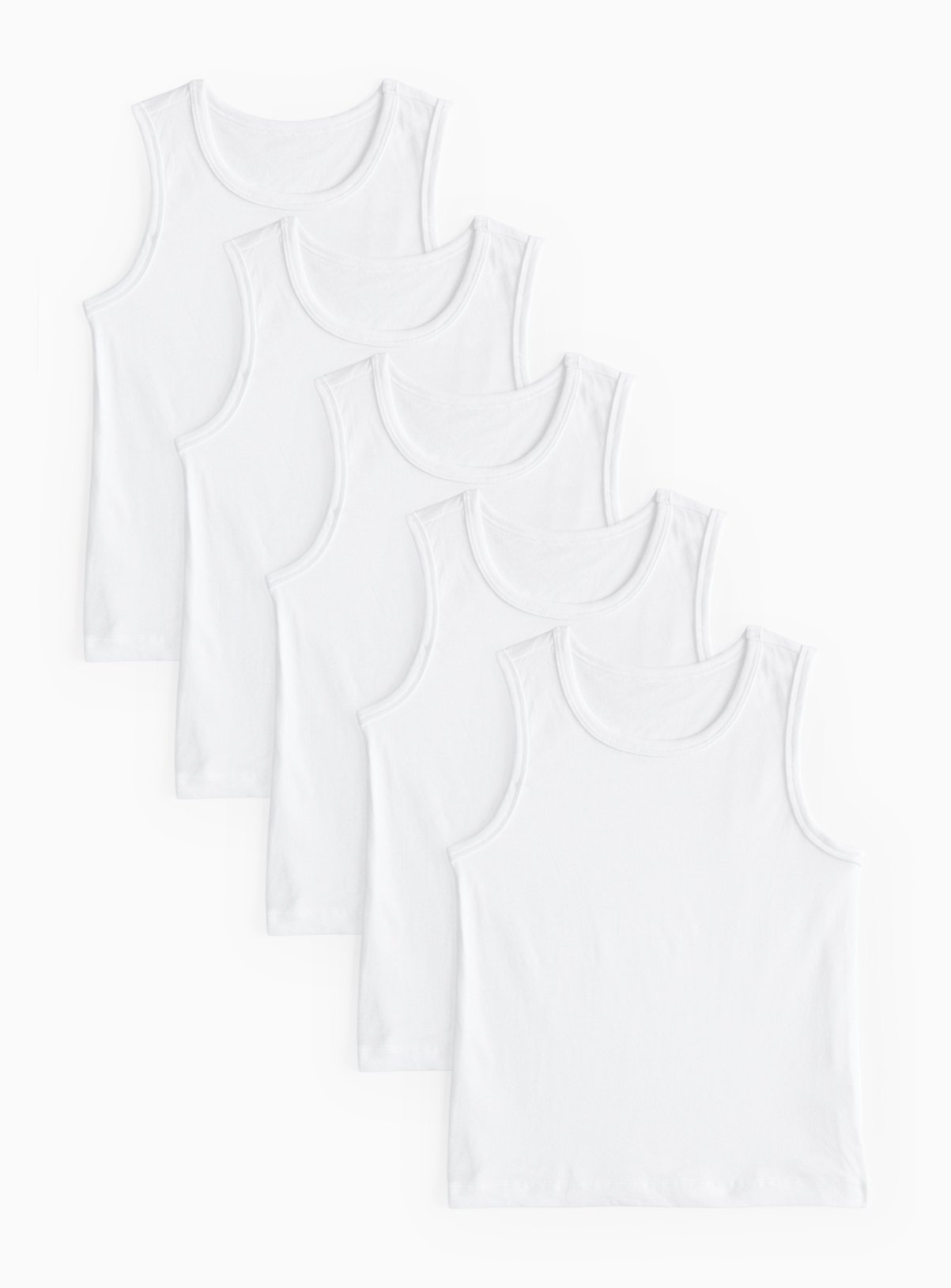 White Vests 5 Pack