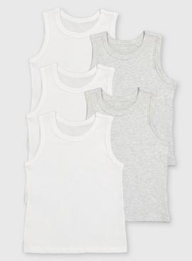 Grey & White Vests 5 Pack