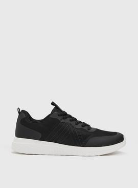 Active Black Lace Up Trainers 