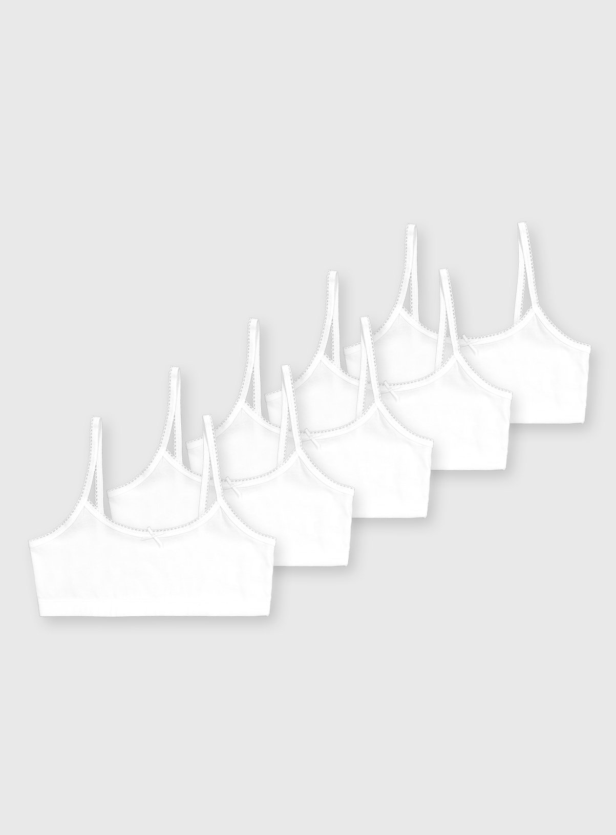 White Crop Tops 5 Pack 8-9 years