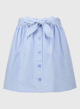 Blue Gingham Easy Iron School Skirt