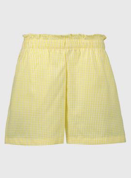 Yellow Gingham School Shorts 