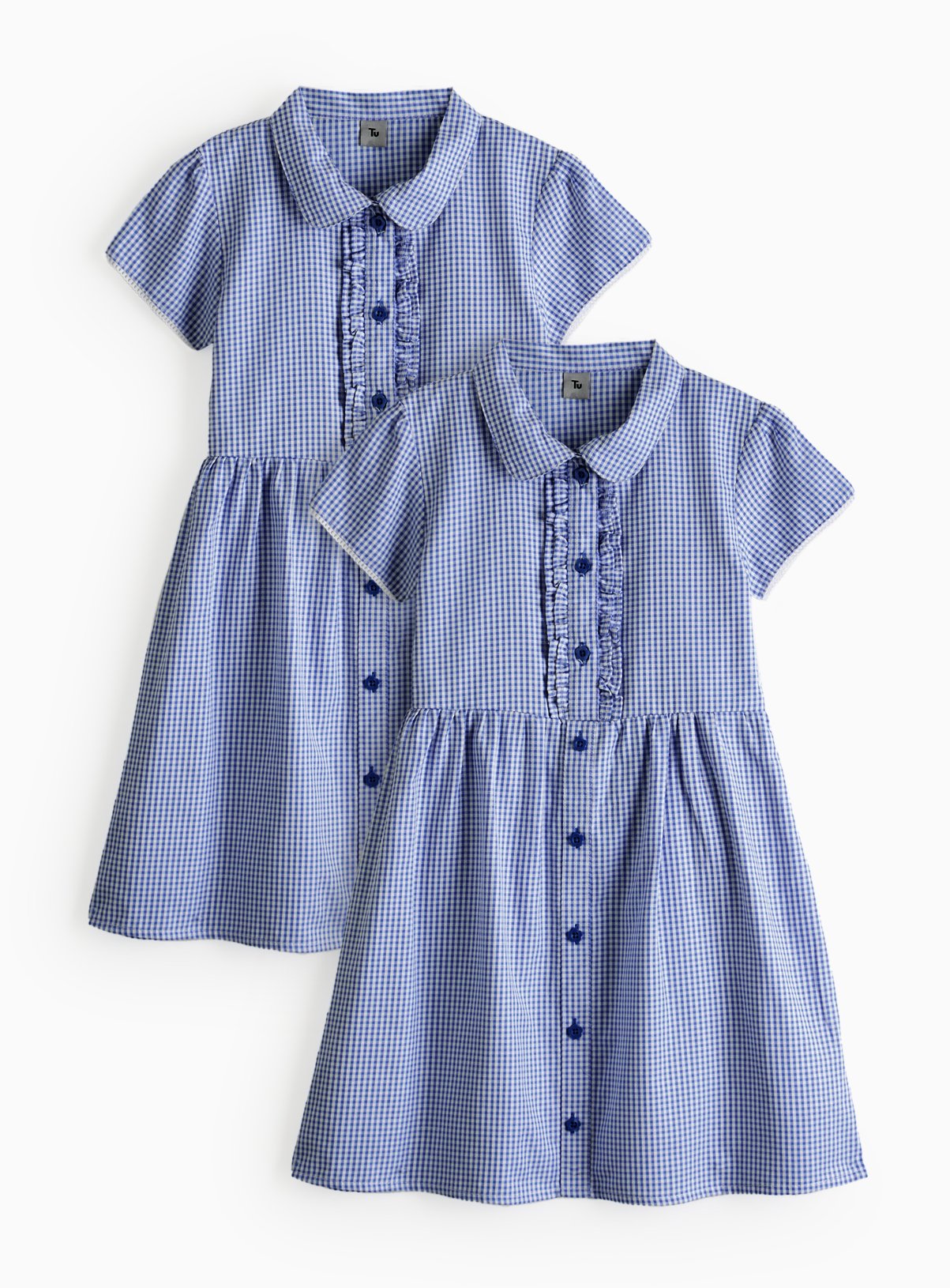 2 Pack Classic Navy Back Bow Gingham Dress 14 years