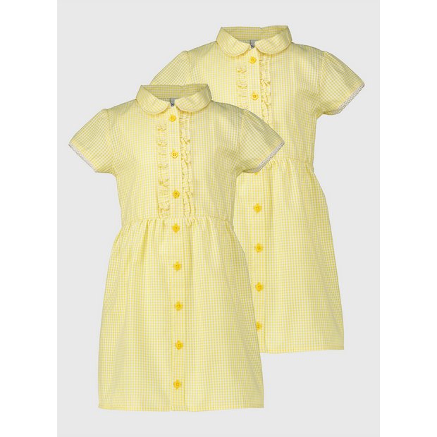 Girls yellow gingham 2025 school dress