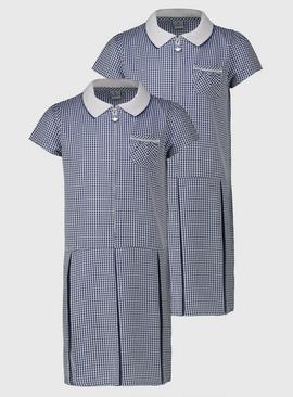 Navy Sporty Gingham Dress 2 Pack 12 years