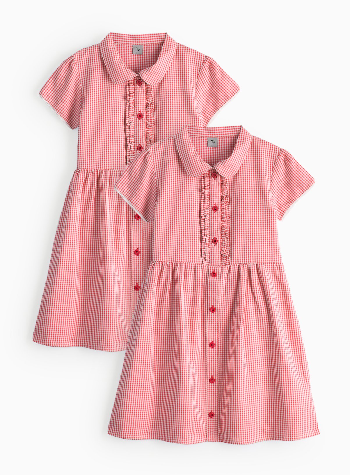 2 Pack Classic Red Back Bow Gingham Dress 14 years