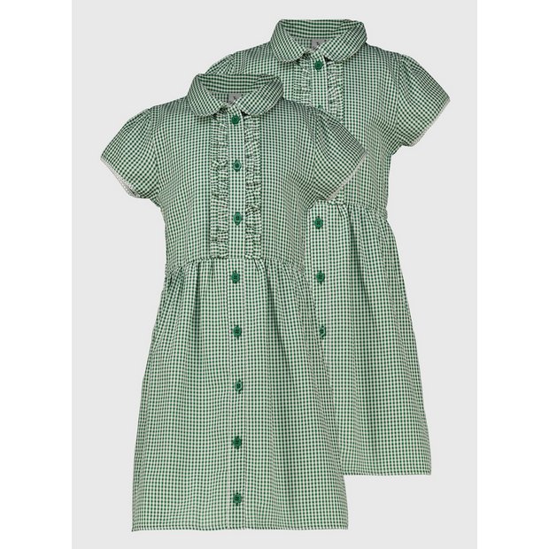 Girls green gingham school dress on sale