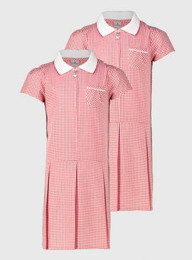 Red Sporty Gingham Dress 2 Pack