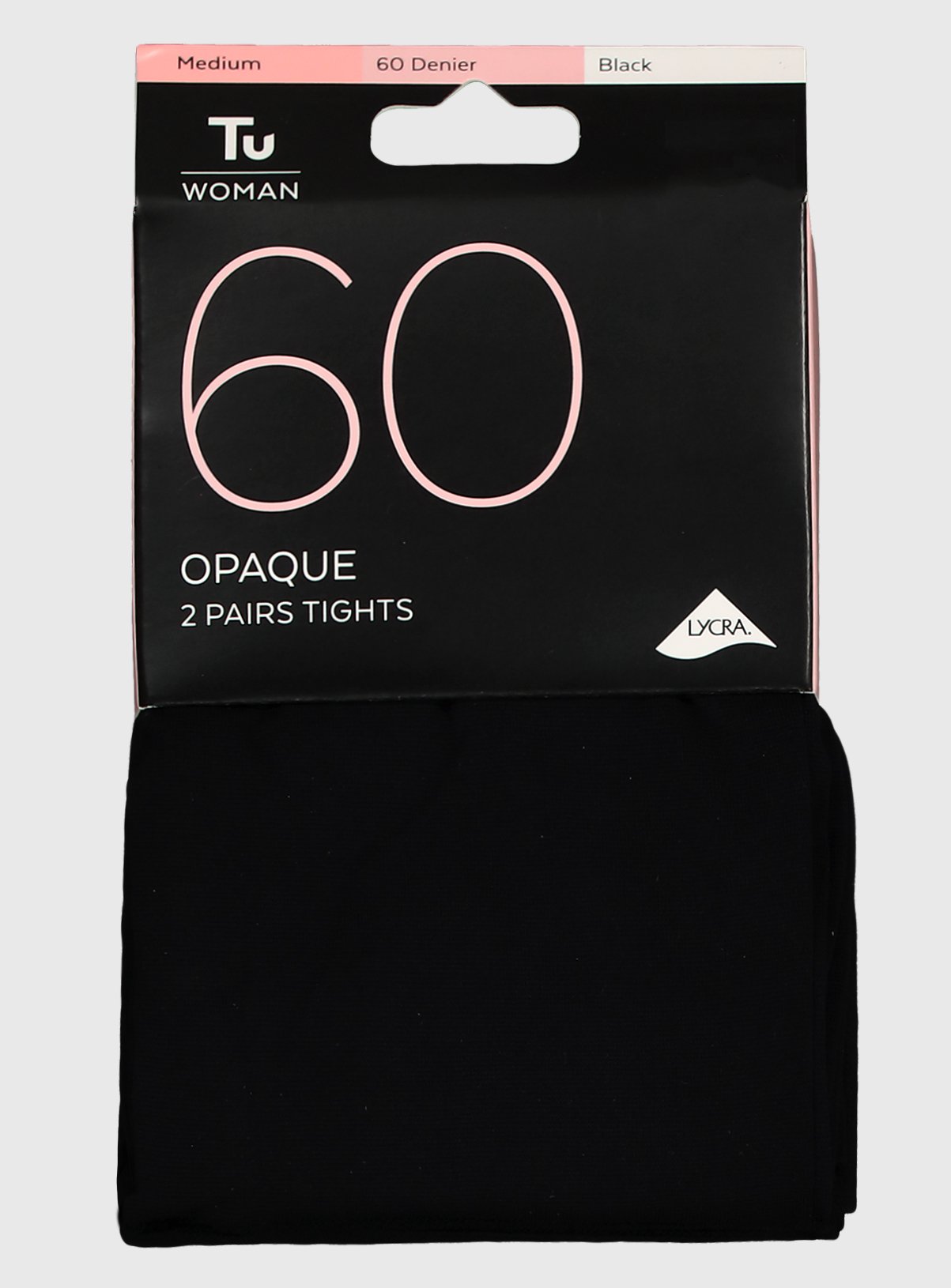 Black 60 Denier Opaque Tights 2 Pack 