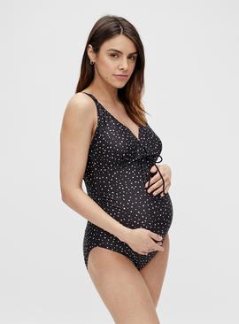 MAMALICIOUS Black Spot Maternity Swimsuit 