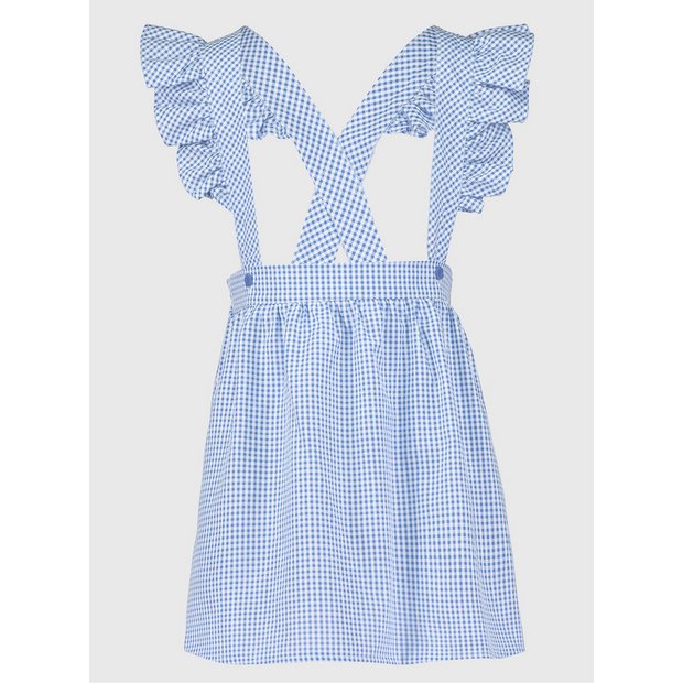 Blue gingham pinafore hotsell