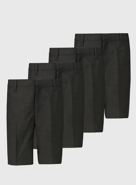 Grey Classic School Shorts 4 Pack - 7 years