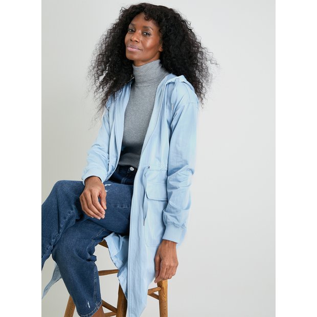 Pale blue outlet duster coat