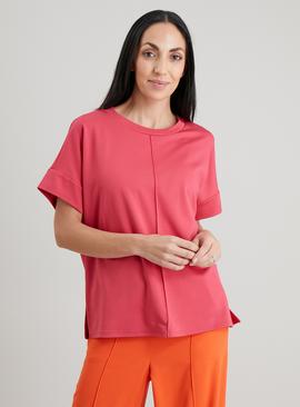 Pink Relaxed Fit Ponte T-Shirt