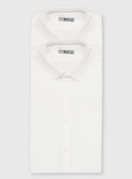 White Regular Fit Short Sleeve Shirt 2 Pack 