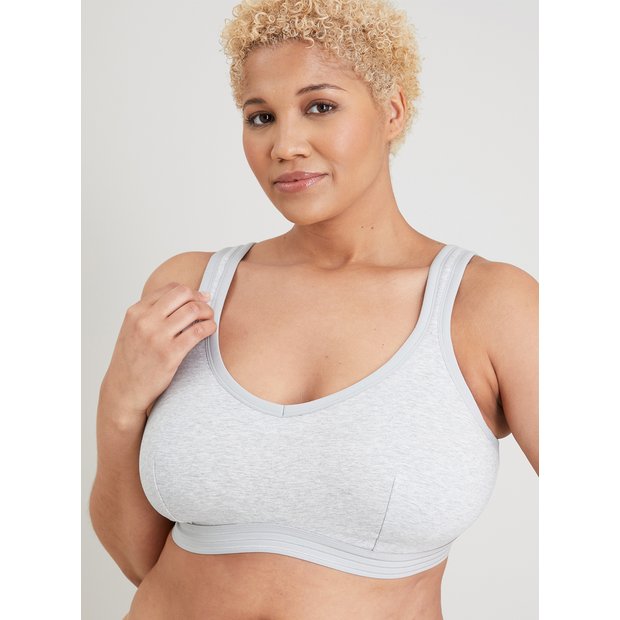 3 Pack DD+ Non Padded Bras - Grey - 42F