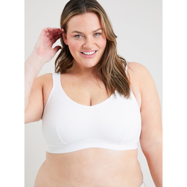 Buy DD+ White Comfort Non Wired Support Bra 36F | Bras | Argos