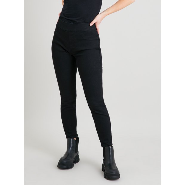 Black jeggings short leg hotsell