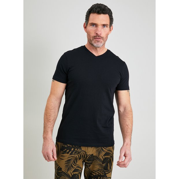 Mens black v clearance neck tee shirts