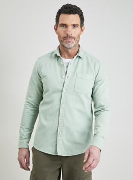 Green Twill Regular Fit Denim Shirt XXXXL