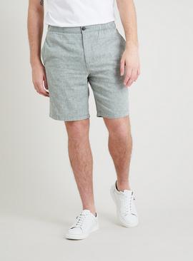 Stone Linen-Rich Shorts 