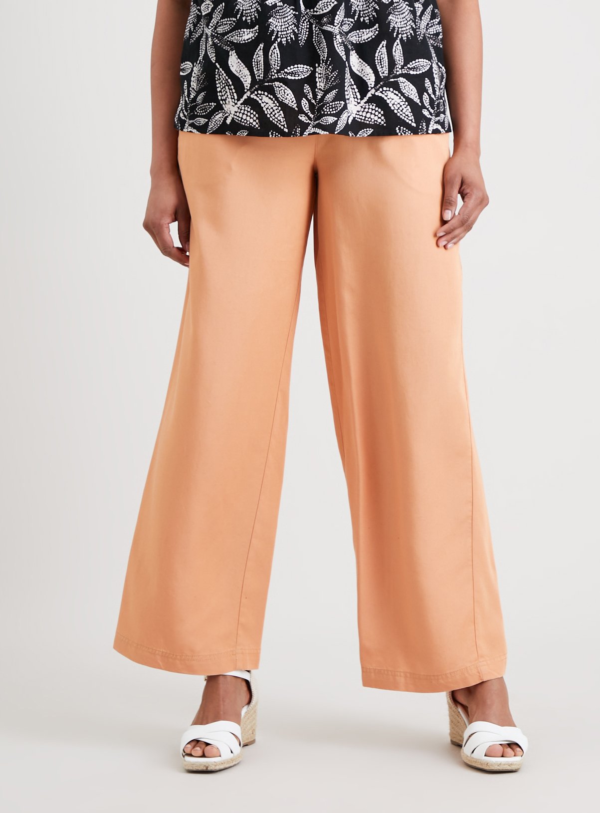 Denim Blue Wide Leg Trousers With TENCEL™ Lyocell 