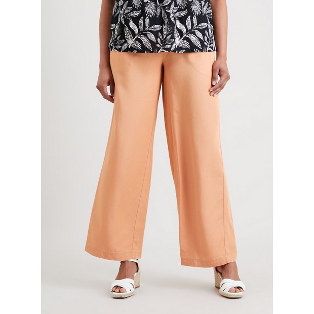 Peach wide-leg pants