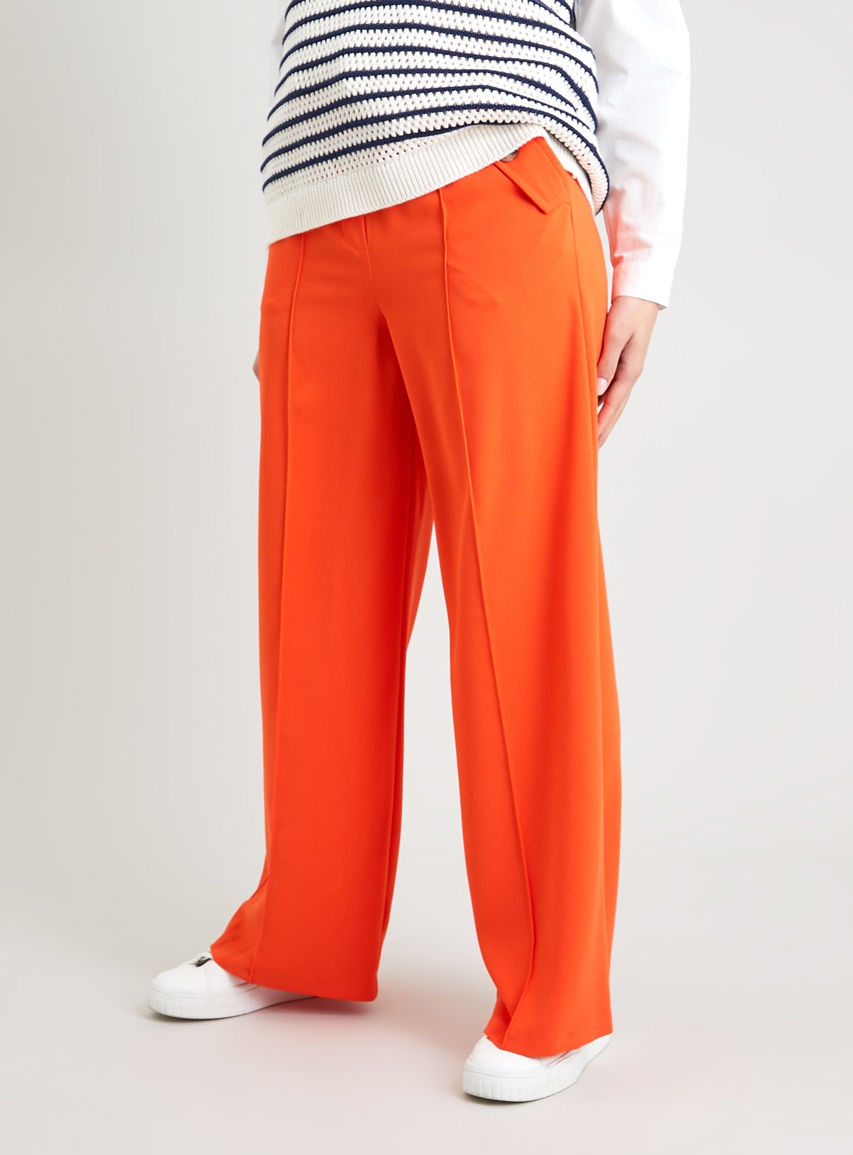 Orange Wide Leg Pull On Trousers - 12R