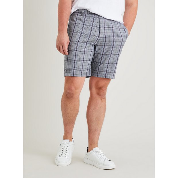 Mens smart hot sale checked shorts